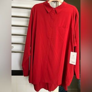 Athlete Urbanite Blouse - Candy Red - 3X